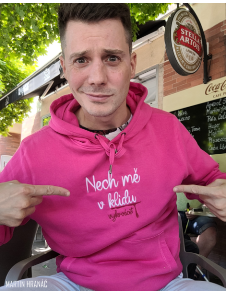 Unisex růžová mikina - Nech mě v klidu vykrvácet vel. XL