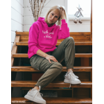 Unisex růžová mikina - Nech mě v klidu vykrvácet vel. XL