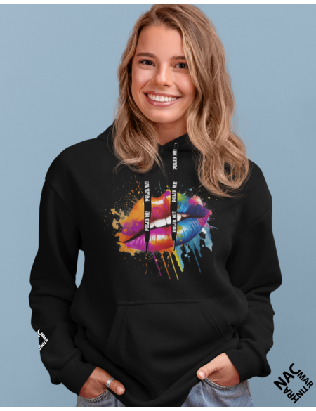 Černá unisex mikina - Polib mi! vel. XXL
